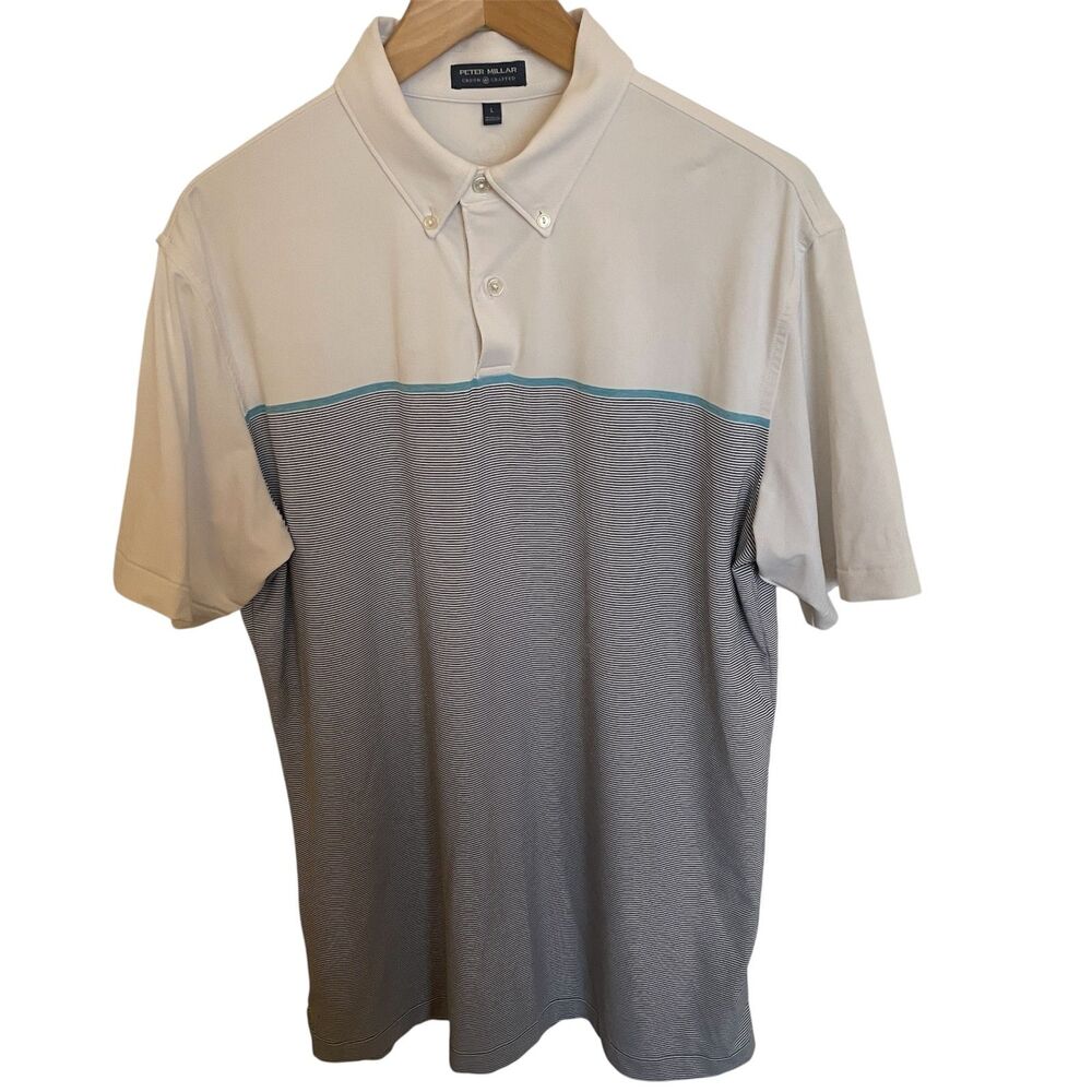 Peter Millar Crown Crafted Polo Large Outdoors Lightweight Performance Golf